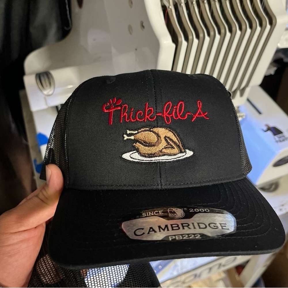 Black Thick-fil-A Cap with Embroidered Design